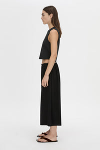 Side view CAMILLA AND MARC Darien culotte in black.