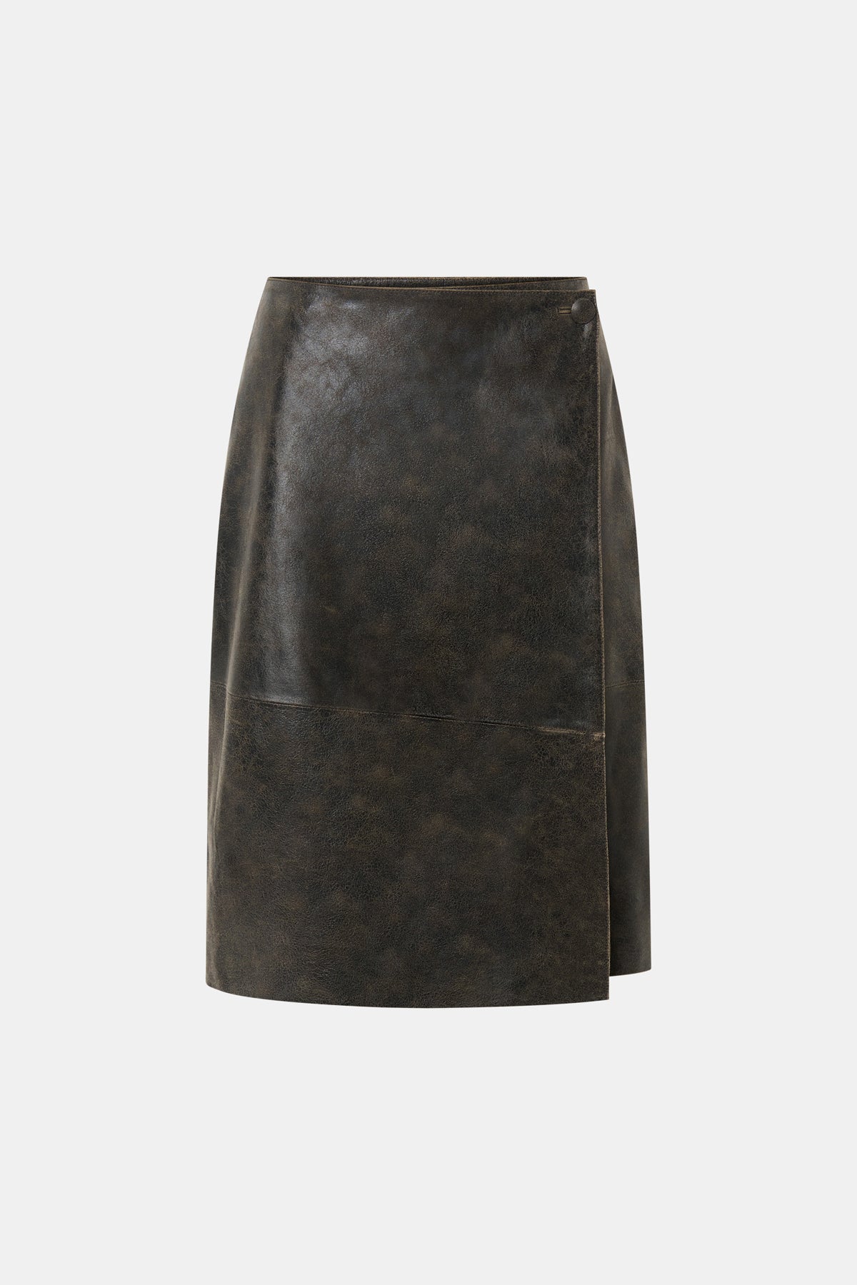 Dawn Leather Skirt - CAMILLA AND MARC Dawn leather wrap midi skirt in black brown