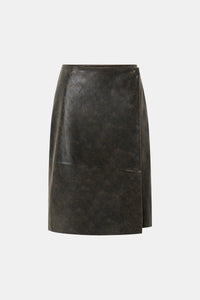 Dawn Leather Skirt - CAMILLA AND MARC Dawn leather wrap midi skirt in black brown