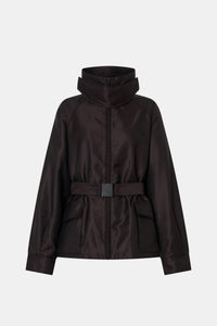 Ghost view CAMILLA AND MARC Drea Puffer Jacket in Espresso Brown with funnel neck and padded puffer silhouette.
