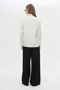 Back view CAMILLA AND MARC Edison Top in Edison Print with bespoke print and full long sleeves.