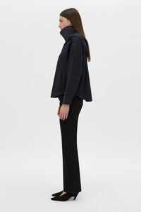 Side view CAMILLA AND MARC Eira hooded pullover in navy.