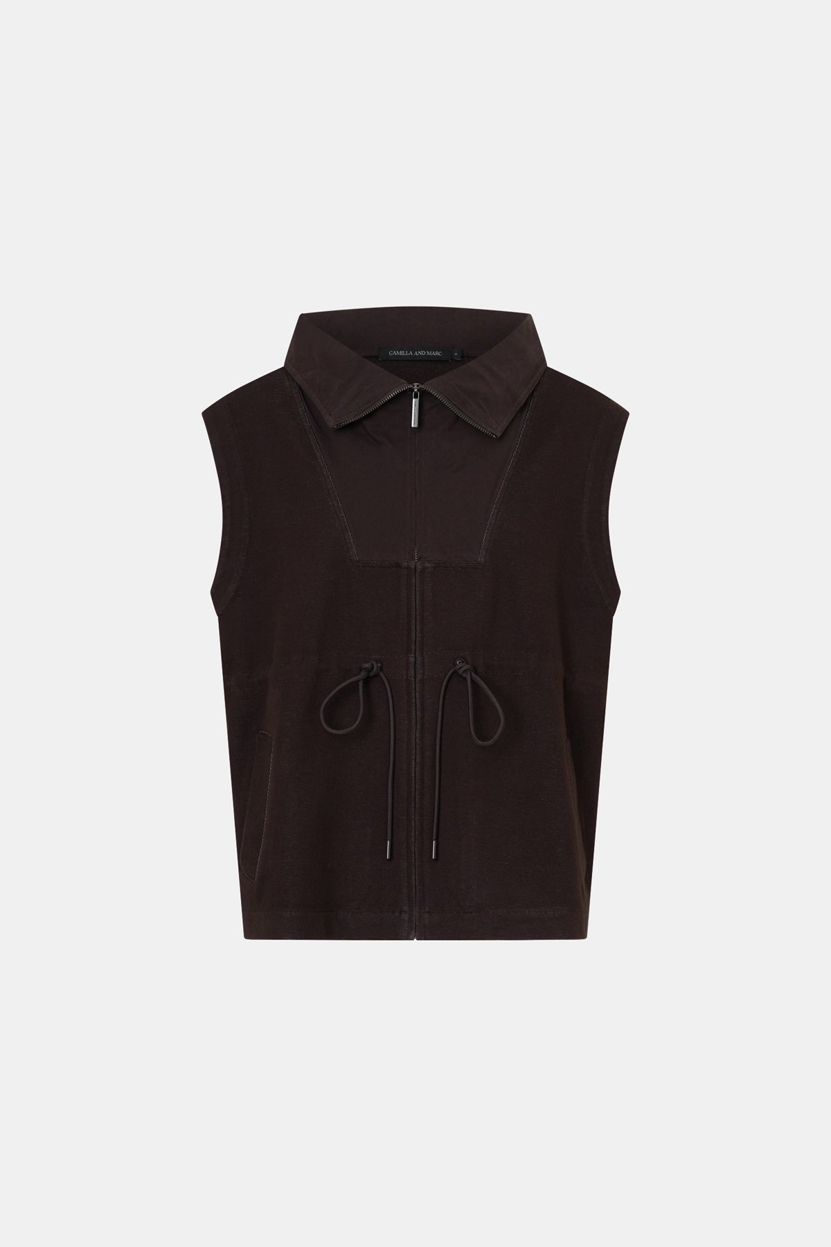 Ghost view CAMILLA AND MARC Eira sleeveless vest in hickory.