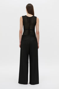 Back view CAMILLA AND MARC Elandra textured bodysuit in black.