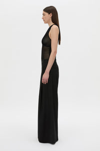 Side view CAMILLA AND MARC Elandra textured bodysuit in black.