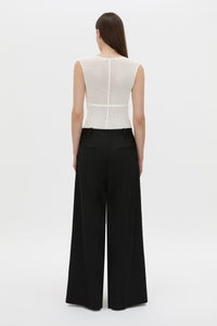 Back view CAMILLA AND MARC Elandra textured bodysuit in ivory.