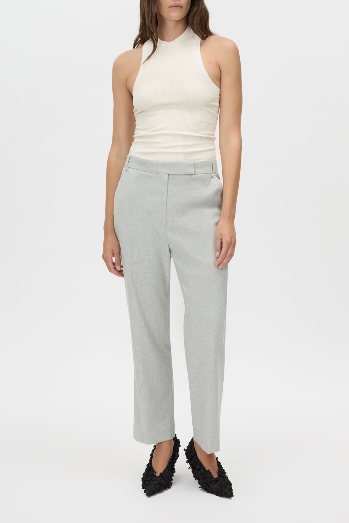 Eldh Pant - CAMILLA AND MARC Eldh tailored slim crop pant in grey marle