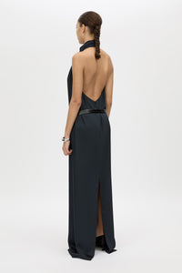 Elowyn Halter Maxi Dress - CAMILLA AND MARC Elowyn low-back halter neck sleeveless maxi dress in french navy