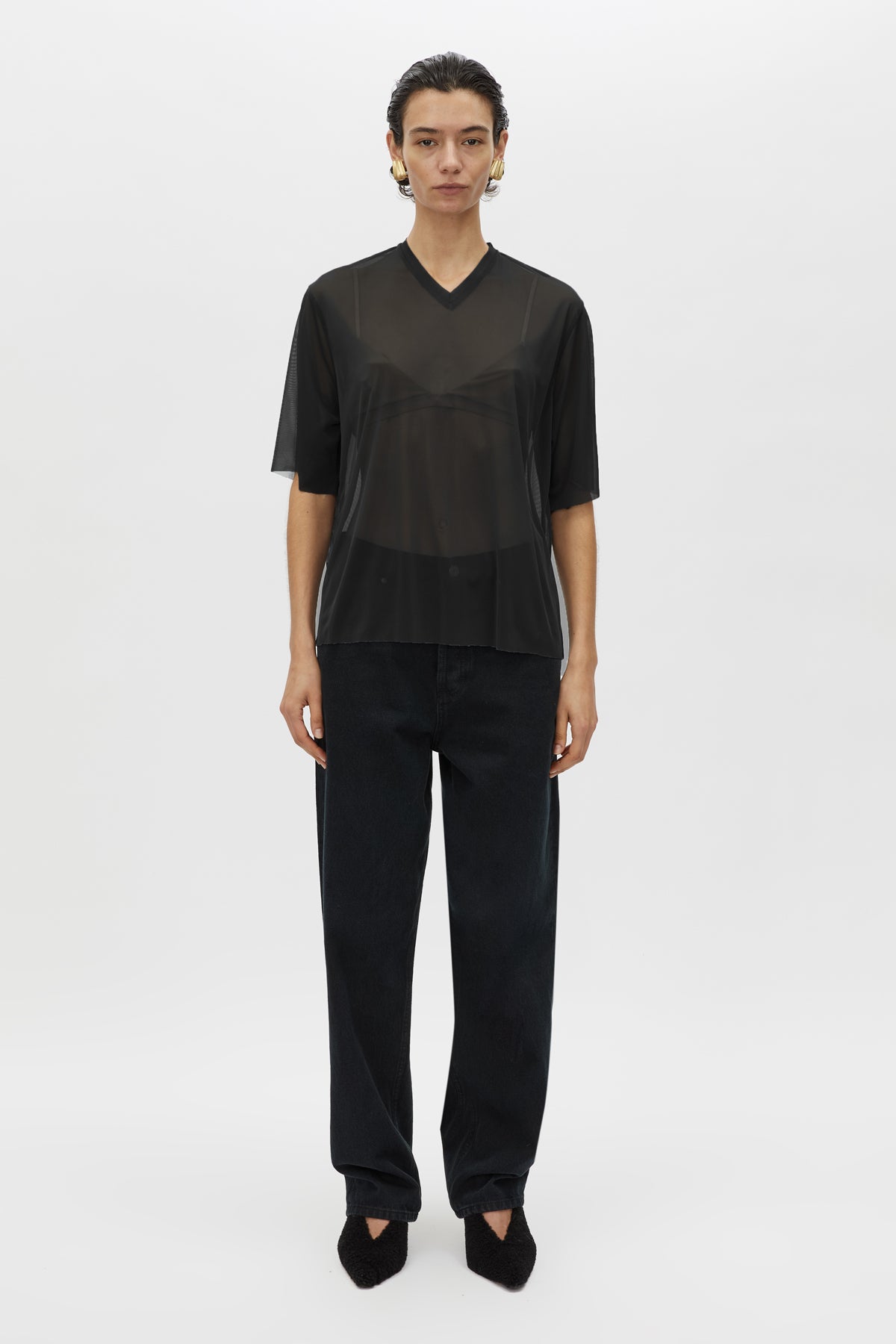 Enigma V Neck Sheer Tee