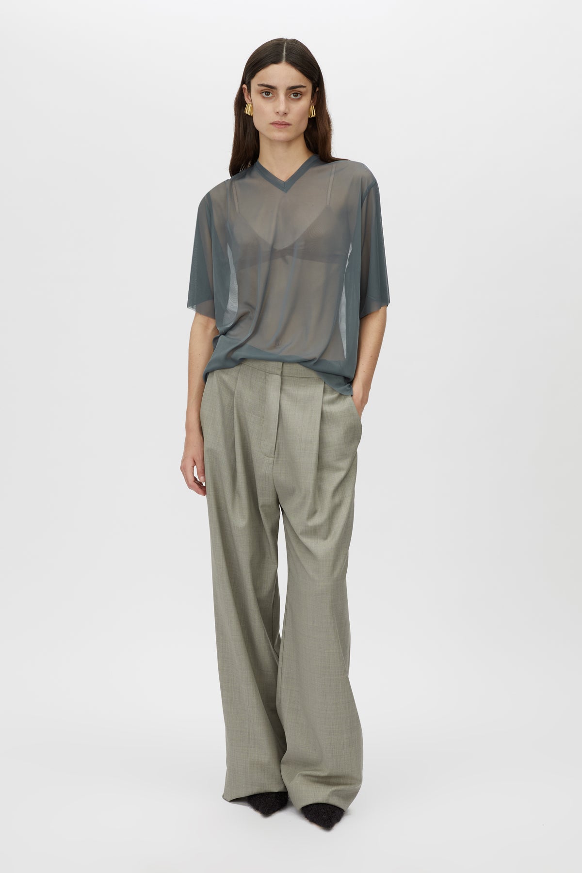 Enigma V Neck Sheer Tee