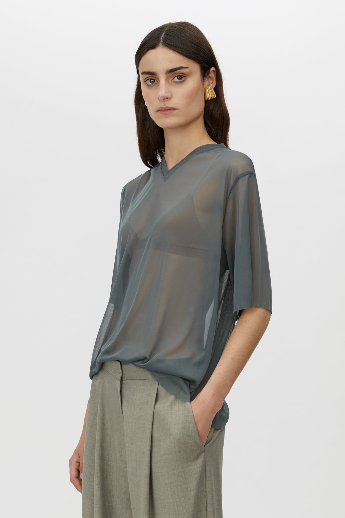 Enigma V Neck Sheer Tee