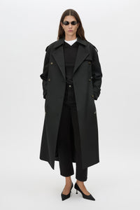 Evans Classic  Trench Coat - CAMILLA AND MARC Evans classic trench coat in black in twill fabrication