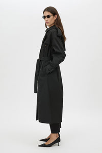 Evans Classic  Trench Coat - CAMILLA AND MARC Evans classic trench coat in black in twill fabrication
