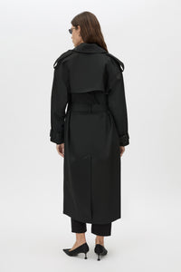 Evans Classic  Trench Coat - CAMILLA AND MARC Evans classic trench coat in black in twill fabrication