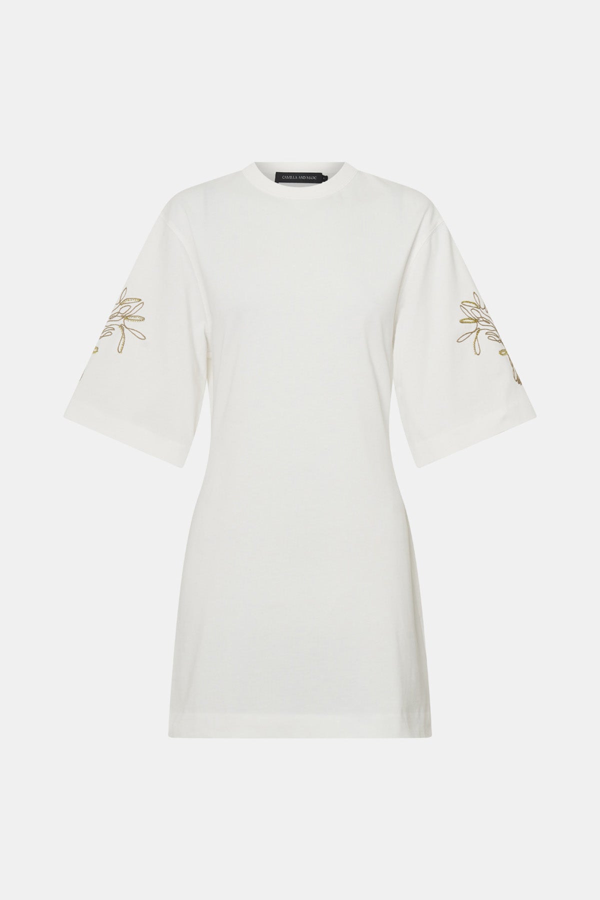 Eviva Mini Dress - CAMILLA AND MARC Eviva mini dress in soft white with beaded chainstitch embroidery