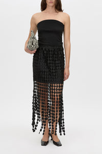 Finch Strapless Top - CAMILLA AND MARC Finch strapless bandeau black top with embroidered contrast monogram