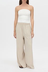 Finch Strapless Top - CAMILLA AND MARC Finch strapless bandeau white top with embroidered contrast monogram