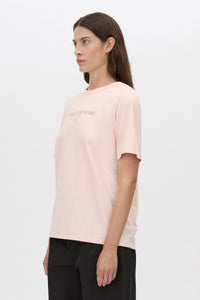Ghiberti Logo Tee - CAMILLA AND MARC Ghiberti pink relaxed short-sleeve t-shirt with ribbed crew neckline and light plas