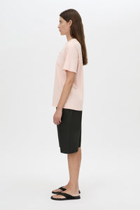 Ghiberti Logo Tee - CAMILLA AND MARC Ghiberti pink relaxed short-sleeve t-shirt with ribbed crew neckline and light plas