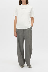 Ghiberti Logo Tee - CAMILLA AND MARC Ghiberti white relaxed short-sleeve t-shirt with ribbed crew neckline and light pla