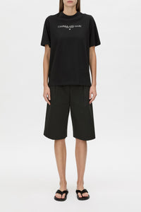 Ghiberti Logo Tee - CAMILLA AND MARC Ghiberti black relaxed short-sleeve t-shirt with ribbed crew neckline and light pla