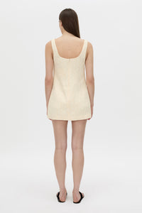 Back view CAMILLA AND MARC Gracia mini dress in cream.
