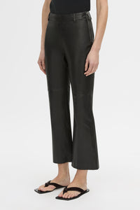 Cropped view CAMILLA AND MARC Haru leather pant in black.
