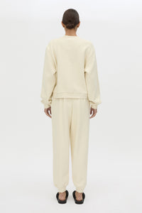 Back view CAMILLA AND MARC Idris Track Pant in Ecru styled with relaxed fit.