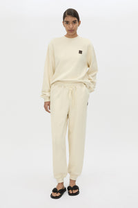 Front view CAMILLA AND MARC Idris Track Pant in Ecru with relaxed fit.