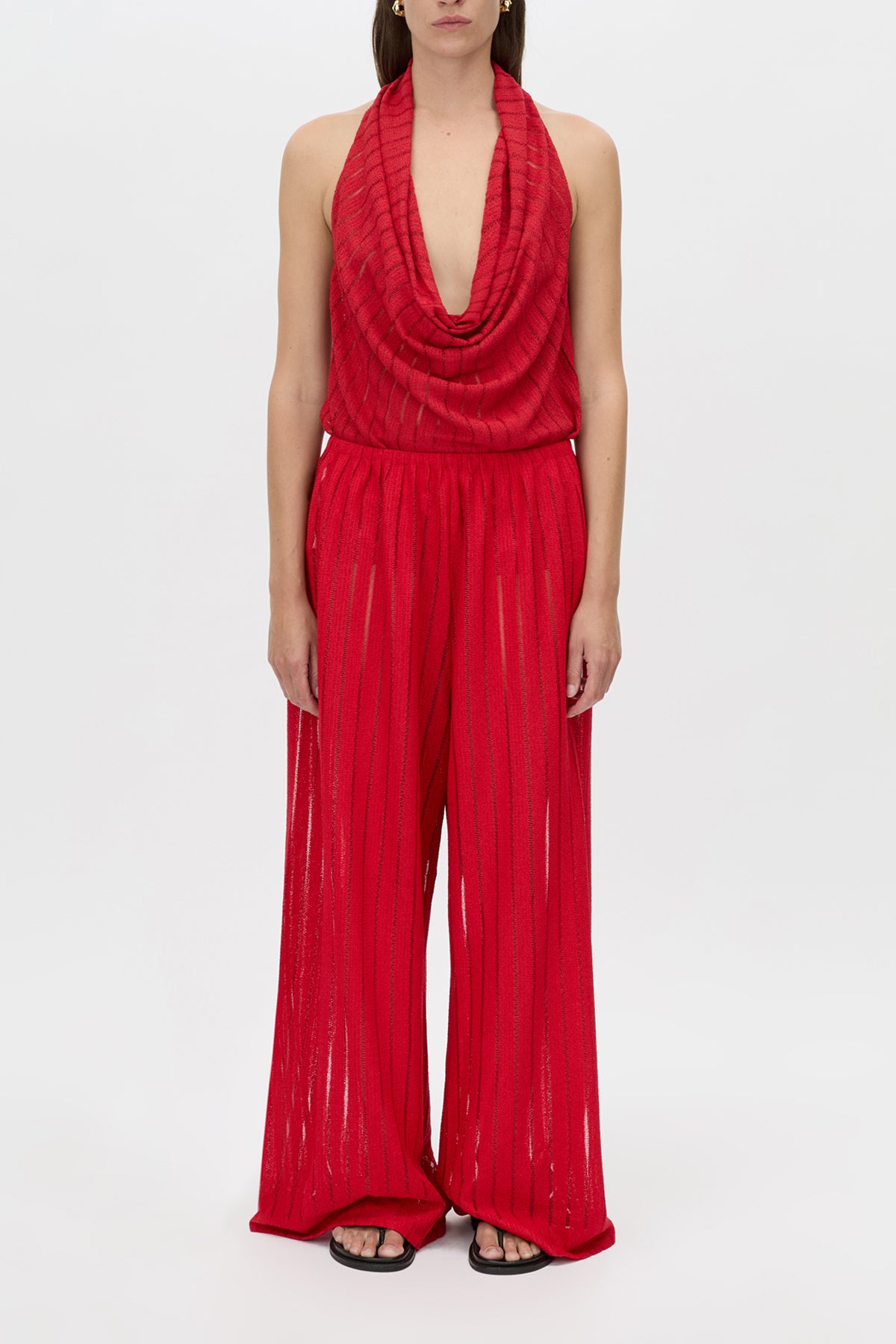 Imara Pant - CAMILLA AND MARC Imara sheer red pant with elasticated waistband