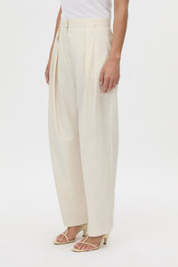 Cropped view CAMILLA AND MARC Inca Wide Leg Tailored Pant in ivory with a mid‑rise fit.