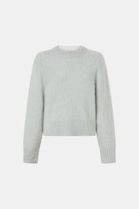 Ghost view CAMILLA AND MARC Ines Knit Sweater in Mint with brushed knit texture and ribbed crew neckline.