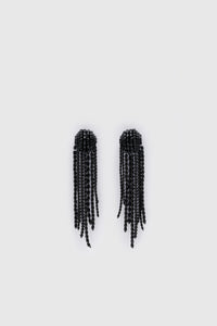 Ghost view CAMILLA AND MARC Irida Drop Earrings in black with glossy beaded drop design.