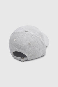 Back view CAMILLA AND MARC Isolde Embroidered Logo Cap in Grey Marle and black with front embroidered artwork.