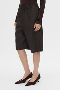 Java Short - CAMILLA AND MARC Java elasticated cotton short in espresso brown