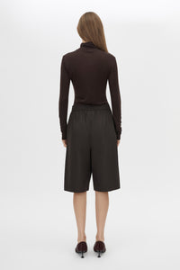 Java Short - CAMILLA AND MARC Java elasticated cotton short in espresso brown