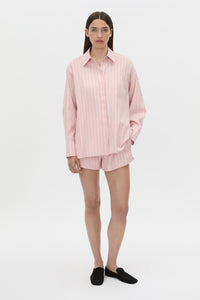 Styled view CAMILLA AND MARC Jenie short in light rose stripe.