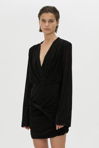 Cropped view CAMILLA AND MARC Katerina mini dress in black.