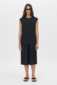 Kenya Top - CAMILLA AND MARC Kenya bias cut navy shell top with a dropped shoulder silhouette