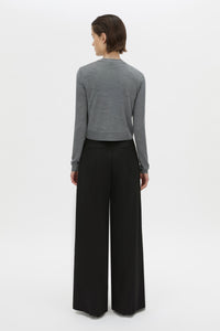 Back view CAMILLA AND MARC Leona knit cardigan in charcoal marle.