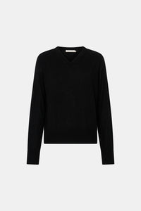 Leona Knit V Neck Sweater - CAMILLA AND MARC Leona long sleeve V neck sweater in black
