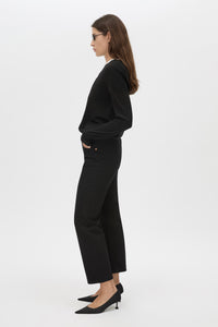 Leona Knit V Neck Sweater - CAMILLA AND MARC Leona long sleeve V neck sweater in black
