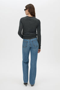 Leona Knit V Neck Sweater - CAMILLA AND MARC Leona long sleeve V neck sweater in charcoal melange