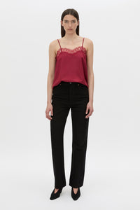 Front styled view CAMILLA AND MARC Lira cami in raspberry pink.