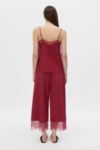 Back view CAMILLA AND MARC Lira cropped pant in raspberry pink.