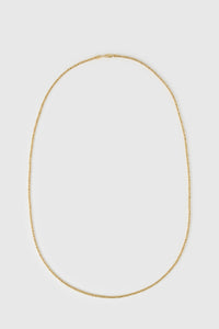 Front ghost view CAMILLA AND MARC Logan Necklace finished 18k gold plating.