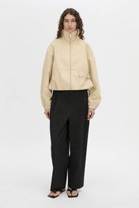 Front-styled view CAMILLA AND MARC Lola relaxed pant in black with the Oren Jacket.