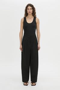 Front-styled view CAMILLA AND MARC Lola relaxed pant in black.