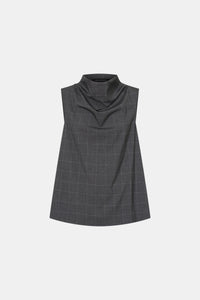 Ghost view CAMILLA AND MARC Lourdes check shell top in grey.