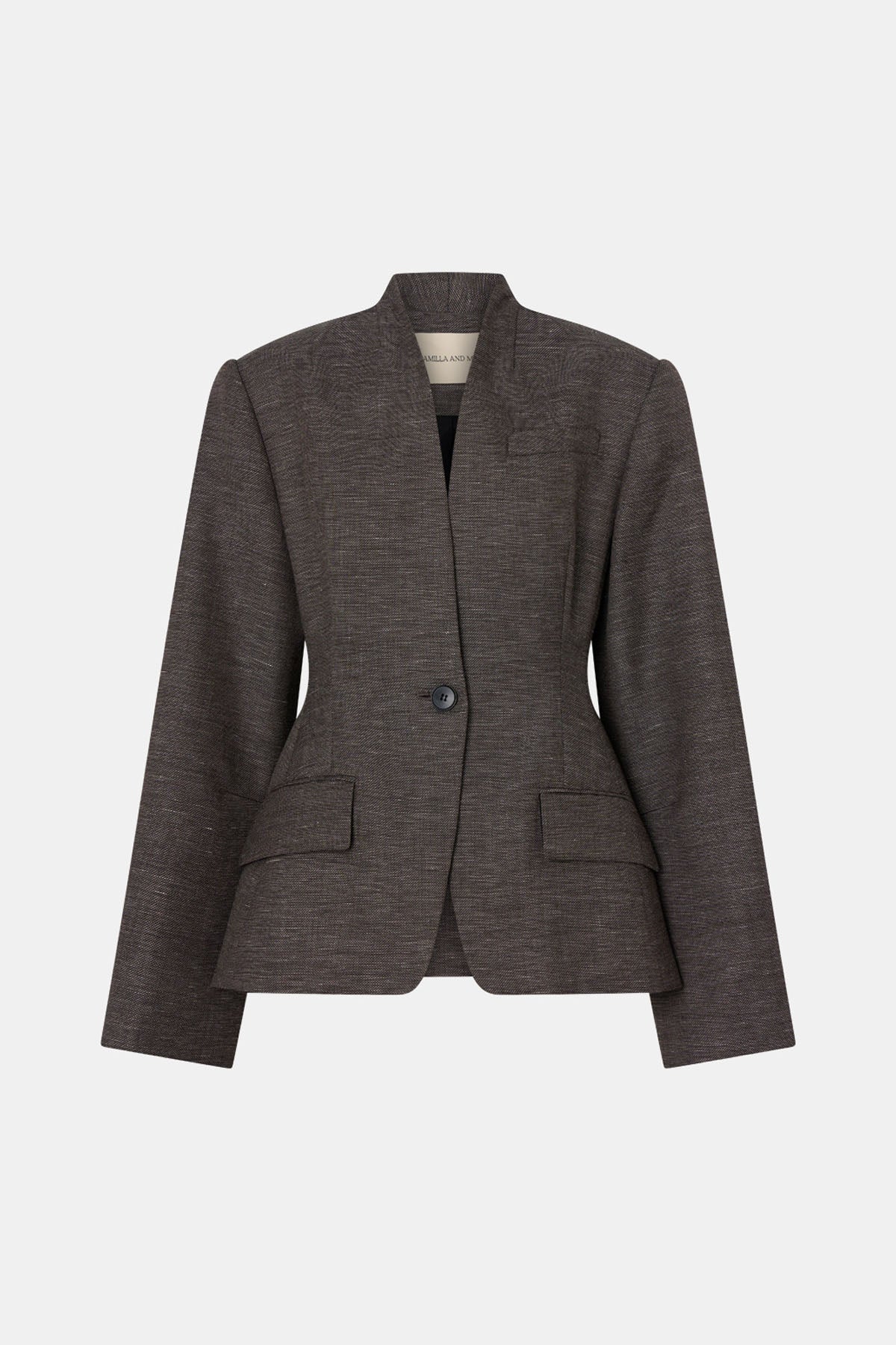 Ghost view CAMILLA AND MARC Luce blazer in chocolate marle.